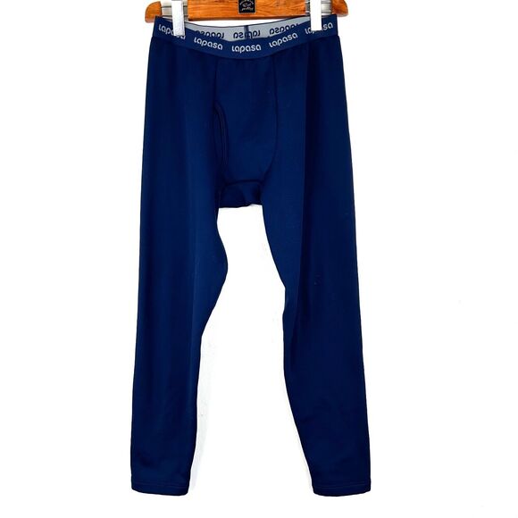 Lapasa Base Layer Pants Men's Size Large Blue Long Pants Thermals - Picture 1 of 5